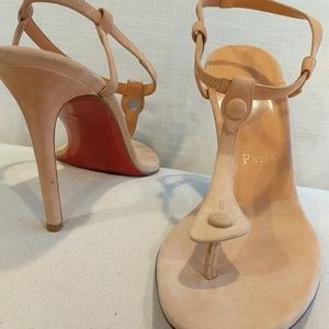 Christian Louboutin strappy dust pink/peach heels